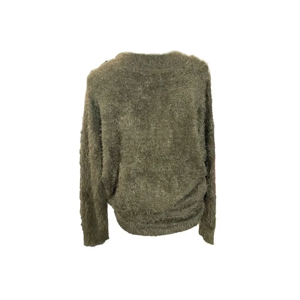 Urban Outfitters olive green v neck fuzzy sweater size S